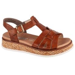 Sandały Rieker Sandals W0853-24 brązowe. Brązowe sandały bez wzorów, z gumy, sportowe, z otwartym noskiem, bez obcasa, bez zapięcia. Za 479.08 zł.