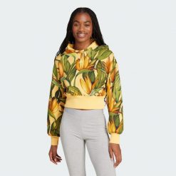 Bluza z kapturem adidas x FARM. Zielone bluzy Adidas, l, bez wzorów, z kapturem. Za 329.00 zł.