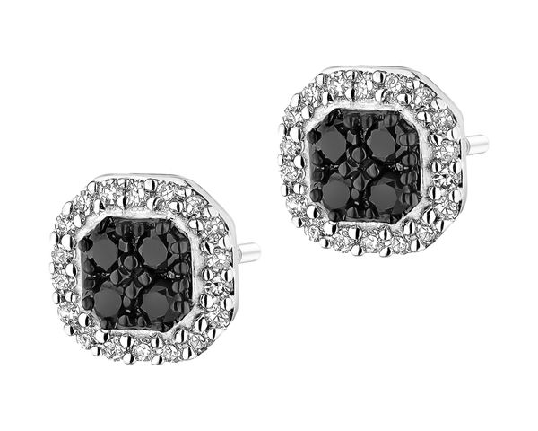 Kolczyki z białego złota z diamentami - 0,24 ct - próba 585. Białe kolczyki Apart, z diamentem, złote. Za 2,859.00 zł.