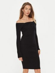 Guess Sukienka koktajlowa Milana W4BK26 Z2V42 Czarny Slim Fit. Czarne sukienki Guess, xl, z aplikacjami, z syntetyku, wizytowe, bez kołnierzyka, bez ramiączek. Za 279.99 zł.