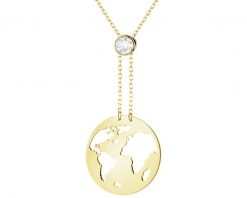Złoty naszyjnik z cyrkonią - kula ziemska. Żółte naszyjniki Apart, z cyrkonią, złote. Za 1,449.00 zł.
