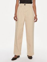 Hugo Spodnie materiałowe Hanico-1-D 50489241 Beżowy Relaxed Fit. Brązowe spodnie materiałowe Hugo, bez wzorów, z bawełny. Za 319.99 zł.