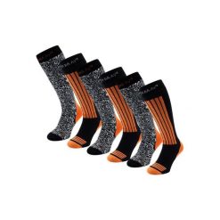 Skarpety narciarskie - Unisex - 6 par - Pomarańczowe. Brązowe skarpety POEDERBAAS, bez wzorów, z wełny. W wyprzedaży za 329.62 zł.