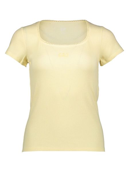 GAP Koszulka w kolorze żółtym rozmiar: XL. Żółte bluzki GAP, xl, bez wzorów, prążkowane, bez kołnierzyka, bez ramiączek. Za 76.95 zł.