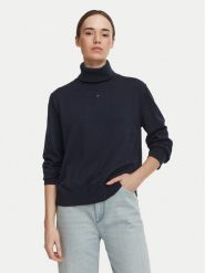 Tommy Jeans Golf Essetnial DW0DW23361 Granatowy Relaxed Fit. Niebieskie golfy Tommy Jeans, xl, bez wzorów, z bawełny, bez ramiączek. Za 369.99 zł.