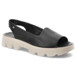 Czarne Sandały Karino Stylowe Obuwie Damskie. Czarne sandały Karino, z aplikacjami, ze skóry, eleganckie, bez obcasa, bez zapięcia. Za 389.00 zł.