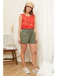 Rodier Lin Lniany top w kolorze pomarańczowym rozmiar: M/L. Pomarańczowe topy Rodier Lin, l, bez wzorów, ze lnu, bez kołnierzyka, bez ramiączek. Za 122.96 zł.