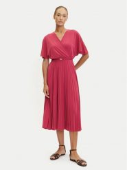 Tatuum Sukienka koktajlowa Galija T2507.214 Różowy Regular Fit. Czerwone sukienki Tatuum, l, bez wzorów, z syntetyku, wizytowe, bez kołnierzyka, bez ramiączek. Za 322.99 zł.