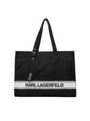 KARL LAGERFELD Torebka B1M46078 Czarny. Czarne torebki klasyczne KARL LAGERFELD, bez wzorów, z materiału, bez dodatków. Za 429.99 zł.