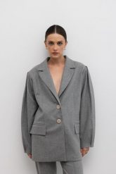 Wełniana marynarka w kolorze SZARYM -CADIZ-S/M. Szare marynarki i żakiety Marsala, m, bez wzorów, z acetatu, eleganckie. W wyprzedaży za 439.96 zł.