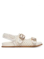 Patrizia Pepe Sandały PPJ383.06 Biały. Białe sandały Patrizia Pepe, bez wzorów, ze skóry, bez obcasa, na płaskiej podeszwie, bez zapięcia. Za 579.99 zł.