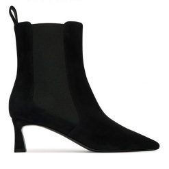 Botki Pollini. Czarne botki Pollini, bez wzorów, bez obcasa, na słupku, bez zapięcia. Za 2,029.00 zł.