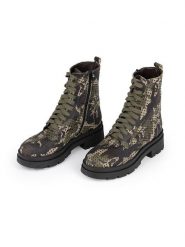 Anna Morellini Skórzane botki "Simoldo" w kolorze oliwkowo-beżowym rozmiar: 41. Brązowe botki Anna Morellini, bez wzorów, bez obcasa, bez zapięcia. Za 317.62 zł.