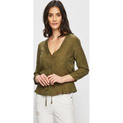 Tally Weijl - Bluzka. Czarne bluzki TALLY WEIJL, l, bez wzorów, z materiału, casualowe, bez kołnierzyka, bez ramiączek. W wyprzedaży za 69.90 zł.