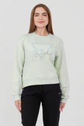 GUESS Miętowa damska bluza Icon, Rozmiar M. Zielone bluzy sportowe Guess, m, z aplikacjami, bez kaptura. W wyprzedaży za 299.99 zł.