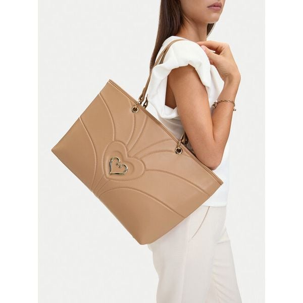 Torebka Eva Minge. Brązowe shopper Eva Minge, bez wzorów, bez dodatków. Za 299.99 zł.