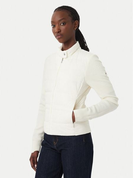 Tommy Hilfiger Kurtka przejściowa WW0WW51095 Kremowy Regular Fit. Białe kurtki TOMMY HILFIGER, xxs, bez wzorów, z syntetyku, bez kaptura. Za 771.99 zł.