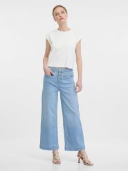 Orsay Dżinsy - Comfort fit - w kolorze błękitnym rozmiar: 38. Niebieskie jeansy Orsay, bez wzorów, z podwyższonym stanem. Za 66.00 zł.