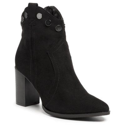 DeeZee WS18005-05 Czarny. Czarne botki DeeZee, bez wzorów, z materiału, bez obcasa, bez zapięcia. Za 119.99 zł.