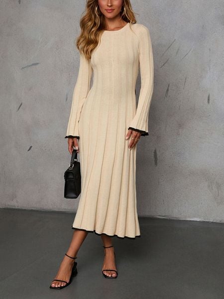 Milan Kiss Sukienka w kolorze beżowym rozmiar: S. Brązowe sukienki Milan Kiss, s, bez wzorów, prążkowane, bez kołnierzyka, bez ramiączek, maxi. Za 165.31 zł.