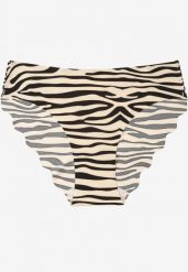 Beżowo-Czarne Majtki Typu Figi o Bezszwowym Wykończeniu Siladeia. Brązowe figi Renee, plus size, bez wzorów, z jeansu. Za 9.99 zł.