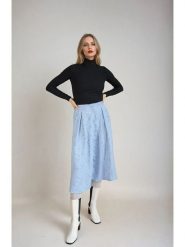 Monki Spódnica w kolorze błękitnym rozmiar: XL. Niebieskie spódnice Monki, xl, bez wzorów, midi. Za 39.99 zł.