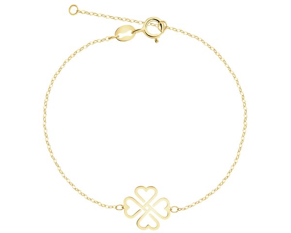 Złota bransoletka - koniczyna. Żółte bransoletki Apart, złote. Za 499.00 zł.