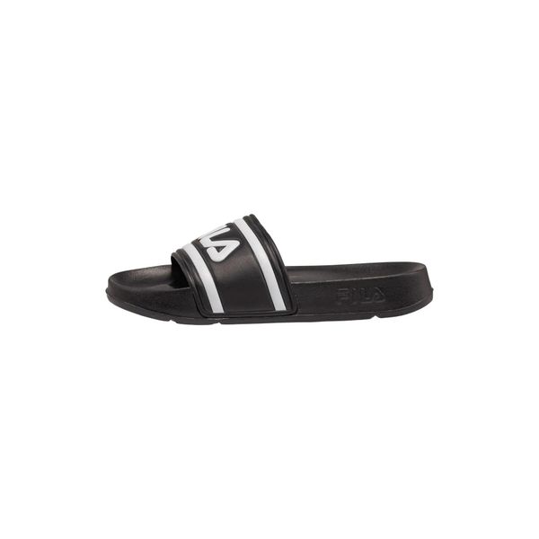 Sandały FILA MORRO BAY SLIPPER WMN Czarny. Czarne klapki Fila, bez wzorów, z materiału, bez obcasa, bez zapięcia. Za 90.99 zł.