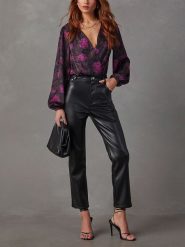 Milan Kiss Bluzka w kolorze fioletowym rozmiar: XL. Różowe bluzki Milan Kiss, xl, bez wzorów, bez kołnierzyka, bez ramiączek. Za 122.38 zł.