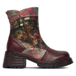 Botki Laura Vita. Fioletowe botki Laura Vita, bez wzorów, bez obcasa, na słupku, bez zapięcia. Za 599.99 zł.
