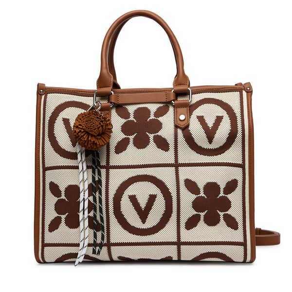Torebka Valentino. Brązowe shopper Valentino, bez wzorów, bez dodatków. Za 486.99 zł.