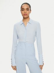 Patrizia Pepe Koszula 8C0761/A8I1-CA38 Błękitny Regular Fit. Niebieskie koszule Patrizia Pepe, bez wzorów, z wiskozy, bez kołnierzyka, bez ramiączek. Za 719.99 zł.