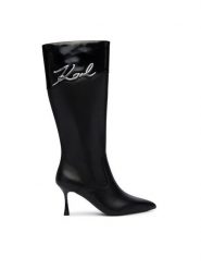 KARL LAGERFELD Kozaki KL32775 Czarny. Czarne kozaki KARL LAGERFELD, ze skóry, bez obcasa, na szpilce, bez zapięcia. Za 1,459.00 zł.
