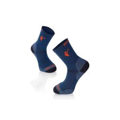 Skarpety trekkingowe z wełny merynosowej. Niebieskie skarpety TRY TO FLY, bez wzorów, z wełny. W wyprzedaży za 83.41 zł.