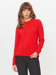 Tommy Hilfiger Sweter WW0WW40264 Pomarańczowy Regular Fit. Brązowe swetry TOMMY HILFIGER, xxs, bez wzorów, z wełny, bez ramiączek. Za 299.99 zł.