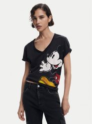 Desigual T-Shirt Mickey Joker 25SWTKAG Czarny Regular Fit. Czarne t-shirty Desigual, xl, bez wzorów, z bawełny, bez kołnierzyka, bez ramiączek. Za 159.99 zł.