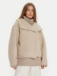 Gina Tricot Kurtka przejściowa 22613 Beżowy Oversize. Brązowe kurtki Gina Tricot, xl, bez wzorów, z syntetyku, bez kaptura. Za 139.99 zł.