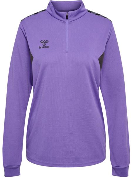 Damska bluza dresowa half zip Hummel Authentic. Fioletowe bluzy Hummel, m, bez wzorów, z dresówki, bez kaptura. Za 195.80 zł.