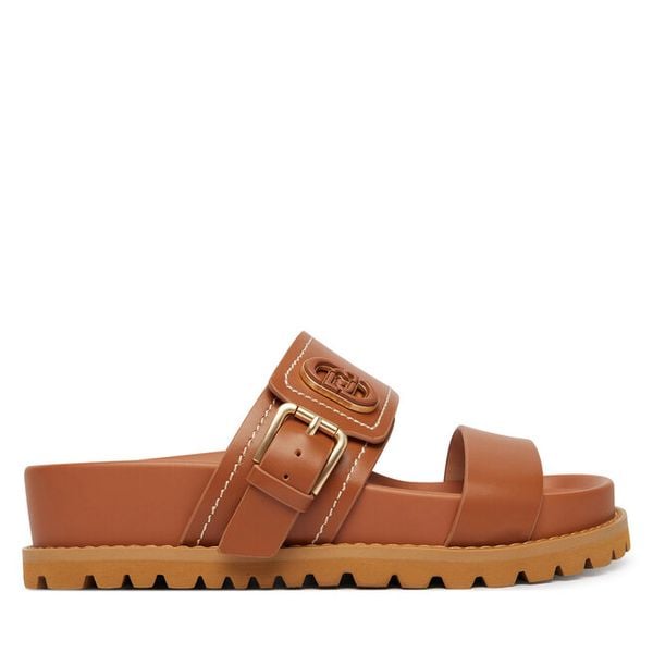 Klapki Liu Jo. Brązowe klapki Liu Jo, bez wzorów, bez obcasa. Za 469.99 zł.