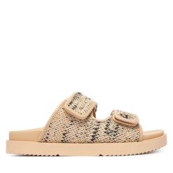 Klapki Tommy Hilfiger. Brązowe klapki TOMMY HILFIGER, bez wzorów, bez obcasa. Za 529.99 zł.