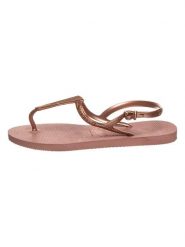 Havaianas Sandały w kolorze jasnobrązowym rozmiar: 37/38. Brązowe sandały Havaianas, bez wzorów, klasyczne, z otwartym noskiem, bez obcasa, bez zapięcia. Za 28.38 zł.
