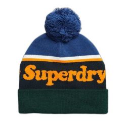 Kapelusz damski Superdry Essential Logo. Niebieskie kapelusze Superdry, bez wzorów. Za 106.30 zł.