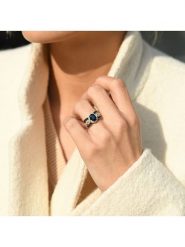DIAMOND & CO Złoty pierścionek "Dakan" z diamentami i szafirami rozmiar: 60. Żółte pierścionki Diamond & Co, z diamentem, złote. Za 4,293.07 zł.