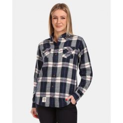 Damska koszula flanelowa Kilpi FLANNY-W. Niebieskie koszule Kilpi, m, bez wzorów, sportowe, bez kołnierzyka, bez ramiączek. Za 189.67 zł.