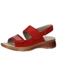 Ara Shoes Skórzane sandały w kolorze czerwonym na koturnie rozmiar: 40. Czerwone sandały Ara Shoes, bez wzorów, z otwartym noskiem, bez obcasa, na koturnie, bez zapięcia. Za 176.50 zł.