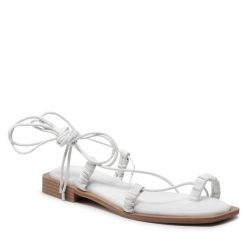 Sandały Tamaris. Białe sandały Tamaris, bez wzorów, bez obcasa, na płaskiej podeszwie, bez zapięcia. Za 189.99 zł.