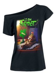 Nastrovje Potsdam Koszulka "Groot Chilling" w kolorze czarnym rozmiar: S. Czarne bluzki Nastrovje Potsdam, s, bez wzorów, z bawełny, bez kołnierzyka, bez ramiączek. Za 47.82 zł.