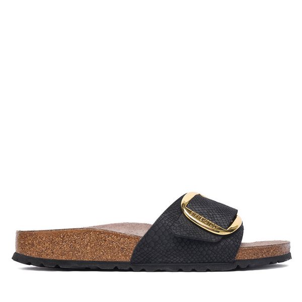 Klapki Birkenstock. Czarne klapki Birkenstock, bez wzorów, bez obcasa. Za 494.99 zł.