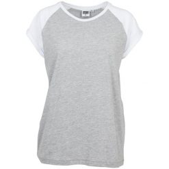 T-shirt Damski Kontrastowy Raglanowy. Białe t-shirty Urban Classics, xl, bez wzorów, bez kołnierzyka, bez ramiączek. Za 64.99 zł.