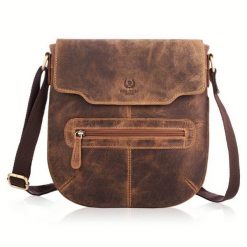 Listonoszka skórzana PAOLO PERUZZI T-61-HBR brązowa. Brązowe torebki klasyczne PAOLO PERUZZI, bez wzorów, z materiału, bez dodatków. Za 189.99 zł.